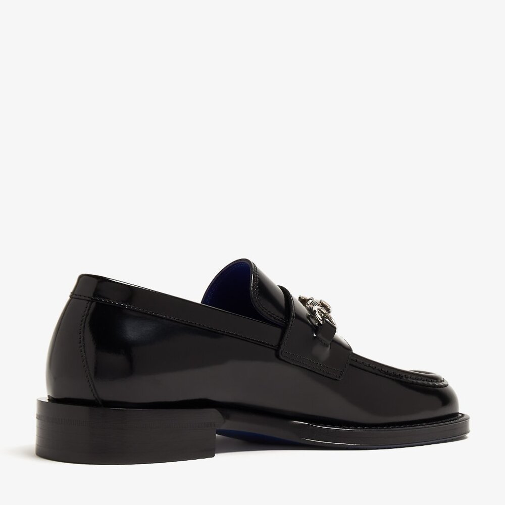 $990- Burberry 8080103 Men's Black Barbed Leather Casual Loafer Shoes - US 9.5 - Picture 5 of 7
